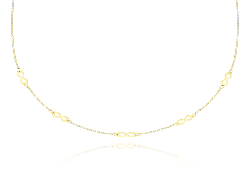 Žluté zlato náhrdelník NEKONEČNO 42+3cm